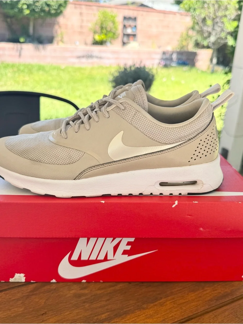 Nike Women’s Sneakers - Beige with White Swoosh